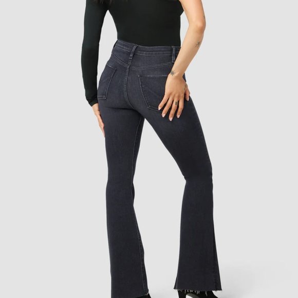 HUDSON JEANS Holly High Rise Flare Jeans in Mysterious Black Size 34 Petite New - Picture 11 of 14